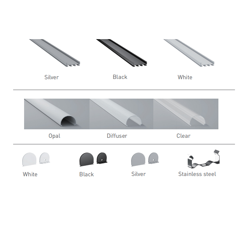 LED Strip Channel Aluminum Profile Extrusion For 20mm Double Row CCT LED Lighting Strips LED Strip Channel Aluminum Profile Extrusion For 20mm Double Row CCT LED Lighting Strips